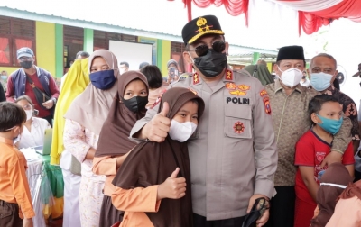 Tinjau Vaksinasi Anak di Tanjungbalai, Kapolda Sumut Ucapkan Terima Kasih Kepada Para Orang Tua