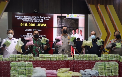 Polda Aceh Gagalkan Penyelundupan Ratusan Kilogram Narkoba Jaringan Internasional
