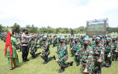 Hadiri Pemberangkatan Satgas BGC TNI, Kapolda Sumut: Jaga Integritas Bangsa