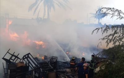 Salah Satu Gedung di Gudang Aset Pemko Medan Terbakar