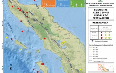 Pekan Ketiga Februari, 27 Gempa Terjadi di Aceh dan Sumut
