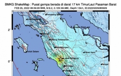 Getaran Gempa M 6,1 Sumbar Dirasakan Hingga Malaysia
