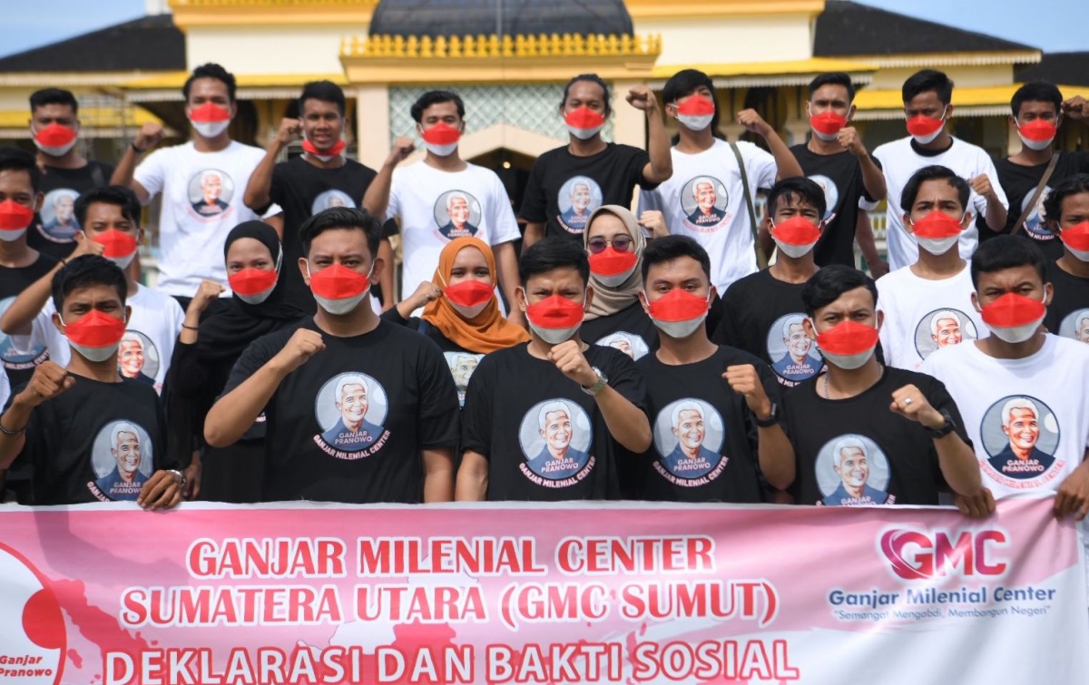 Aksi Anak-anak Muda Deklarasi Ganjar Milenial Sumut Konvoi Pakai Bentor