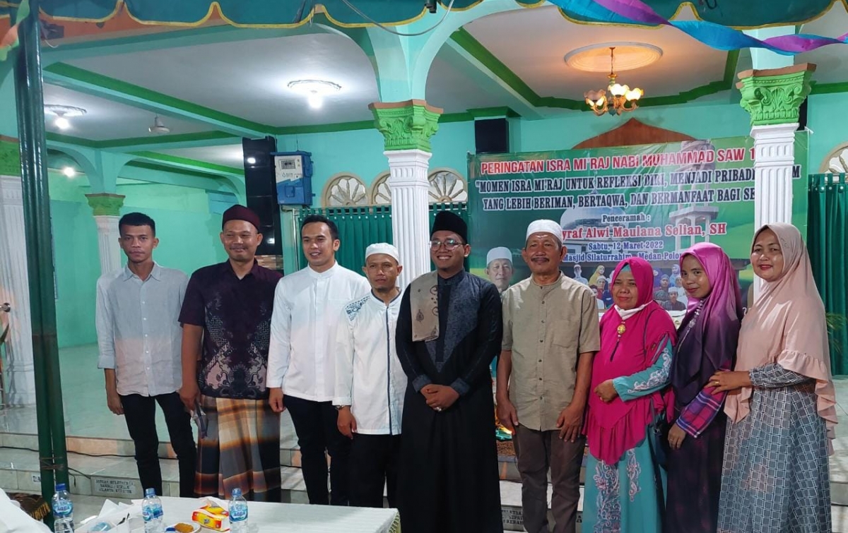 Ketua Sapma AMPG Sumut Agus Rangkuti Hadiri Isra Miraj di Masjid Silaturrahim