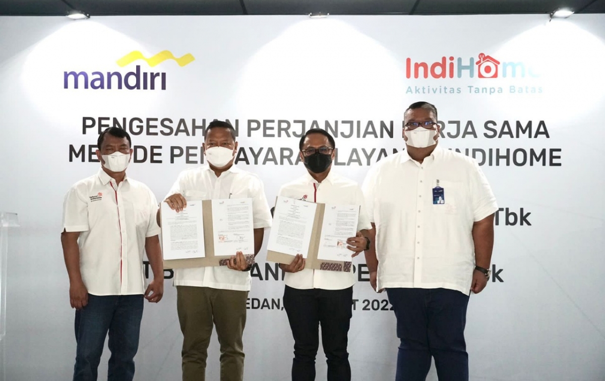 Tingkatkan Penggunaan Non-Tunai, Bank Mandiri-Telkom Tandatangani Kerja Sama