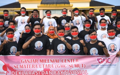 Aksi Anak-anak Muda Deklarasi Ganjar Milenial Sumut Konvoi Pakai Bentor