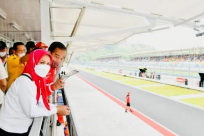 Saksikan MotoGP, Presiden Jokowi Tiba di Sirkuit Mandalika