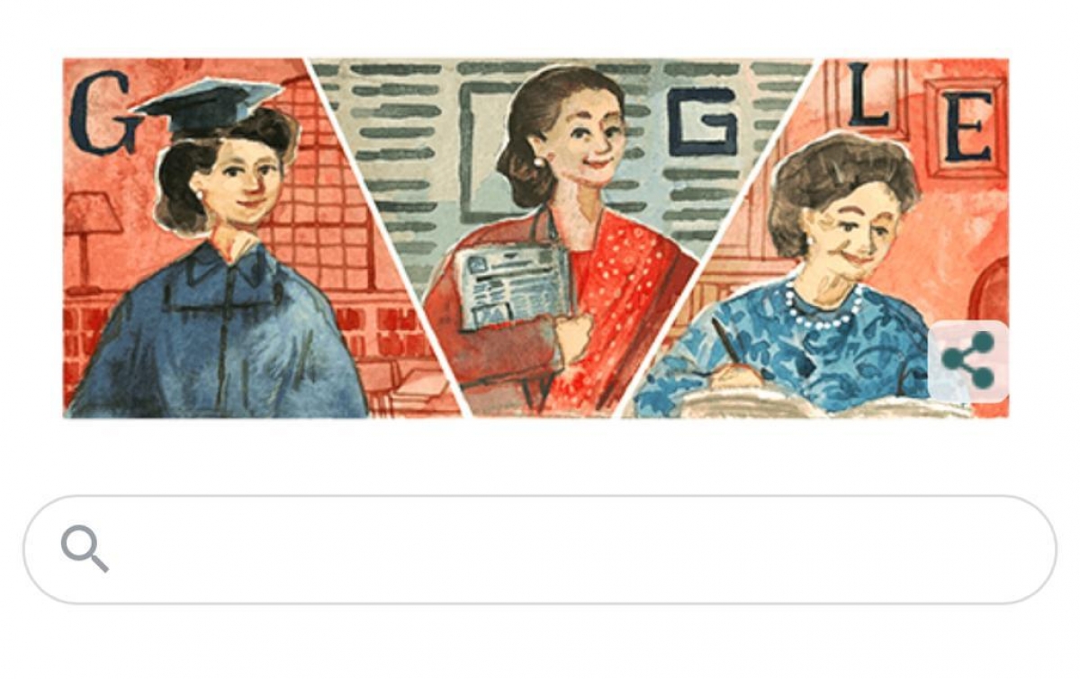 Google Doodle Tampilkan Sosok Jurnalis Wanita Indonesia Siti Latifah Herawati Diah