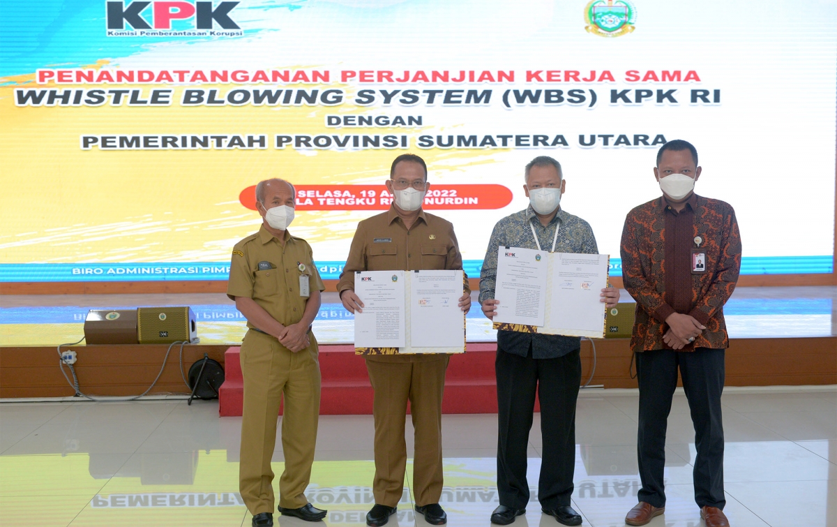 Pemprov Sumut Teken Perjanjian Kerja Sama Whistle Blowing System dengan KPK