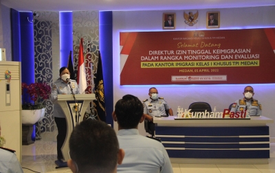 Direktur Izin Tinggal Keimigrasian Kunjungi Kanimsus Medan Dalam Rangka Monev