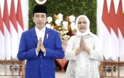 Jokowi dan Iriana Ucapkan Selamat Idul Fitri 1443 Hijriah