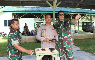 Tingkatkan Sinergitas TNI-Polri, Dandim dan Kapolres Asahan Latihan Menembak