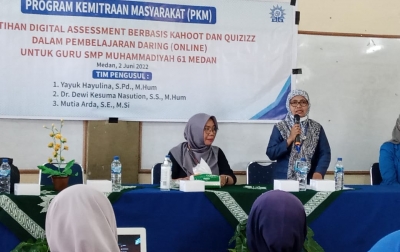 Guru SMP Muhammadiyah 61 Medan Dilatih Digital Assessmemt Berbasis Kahoot dan Quizizz