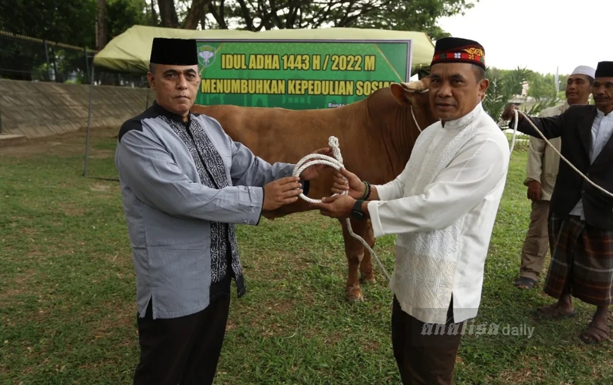 Mohamad Hasan dan Ahmad Haydar Serahkan Hewan Kurban