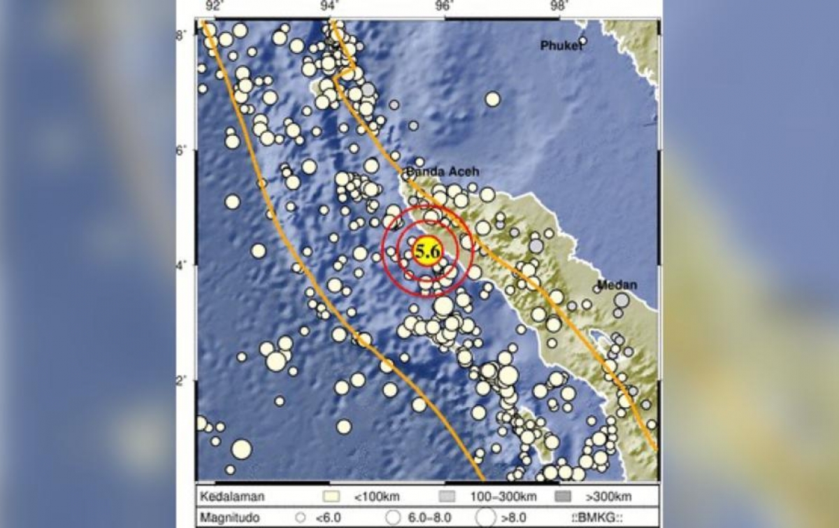 Gempa Magnitudo 5,6 di Aceh Jaya Tak Berpotensi Tsunami