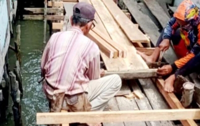 KSI Benahi Akses Jalan Warga Kampung Nelayan Seberang Belawan