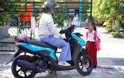 Sherly Gunakan Yamaha Gear untuk Antar Jemput Anak Sekolah