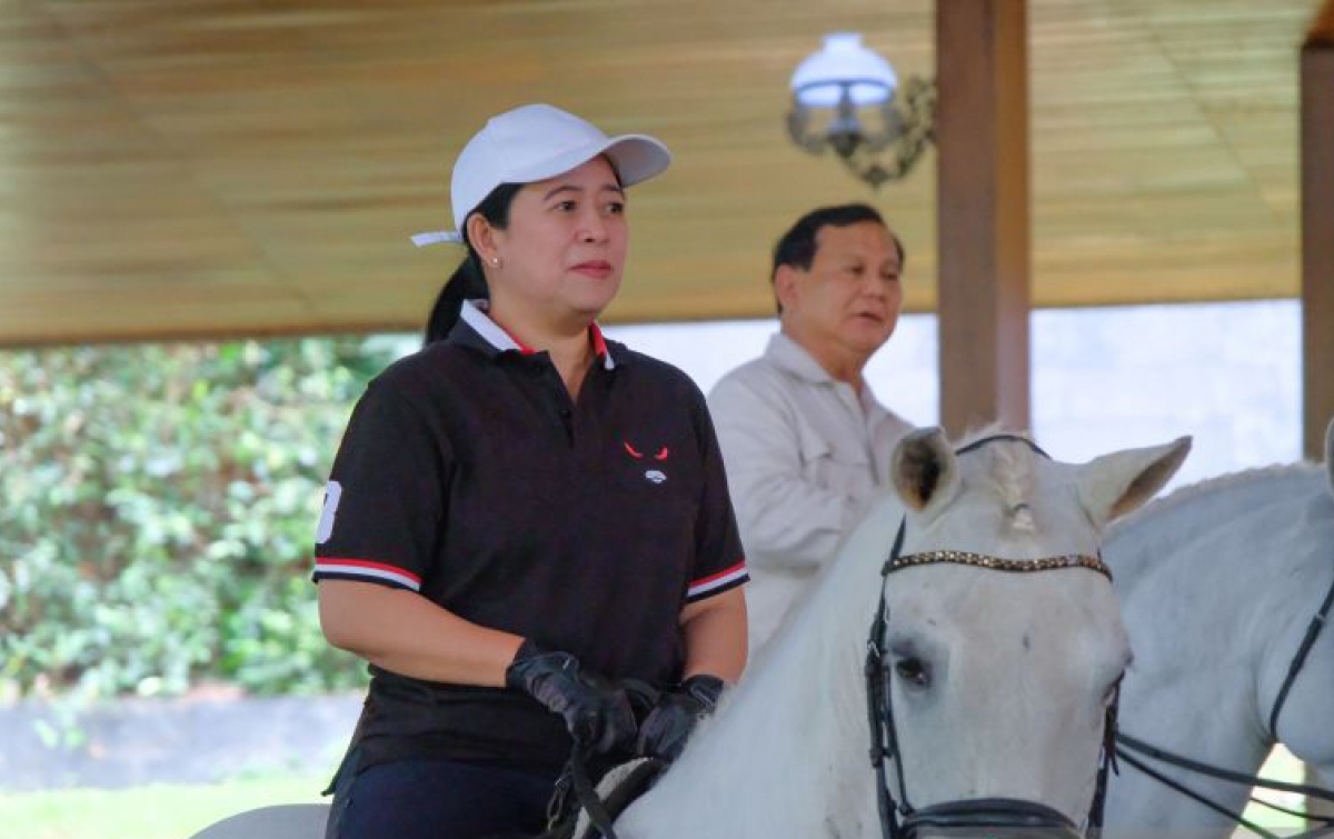 Berkunjung ke Hambalang, Puan Diajak Berkuda oleh Prabowo