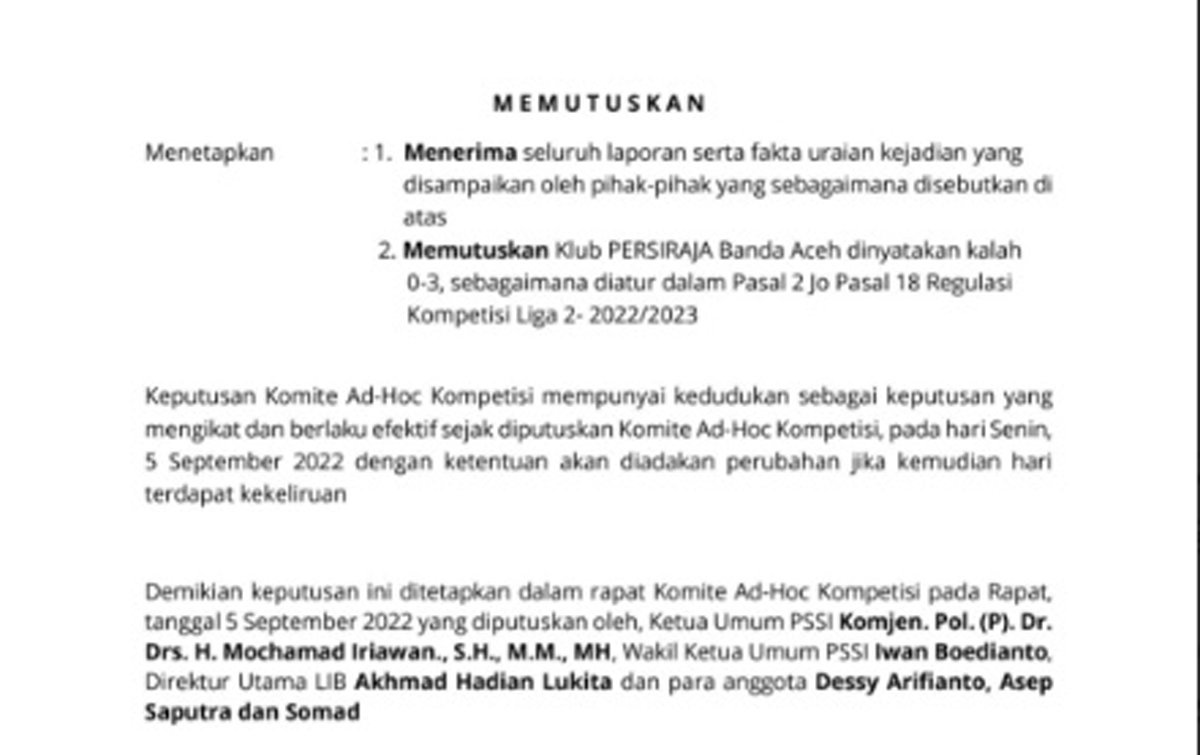 Lampu Stadion Padam, PSMS Medan Dinyatakan Menang atas Persiraja