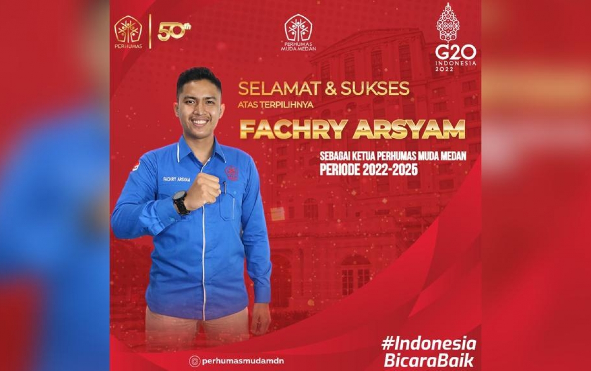 Fachry Arsyam Kembali Jabat Ketua Perhumas Muda Medan, Periode 2022-2025