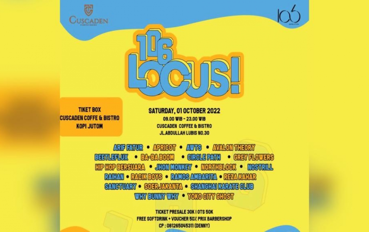 Musisi Lokal Medan hingga Stand Up Comedy Bakal Ramaikan Event Kreatif 106 Locus!