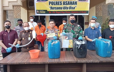 Polisi Tangkap 4 Penimbun BBM Subsidi di Asahan, Sita 3 Ton Solar