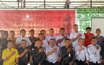 KPU Sidimpuan Rapat Koordinasi Persiapan Pelaksanaan Verifikasi Faktual dengan Peserta Pemilu