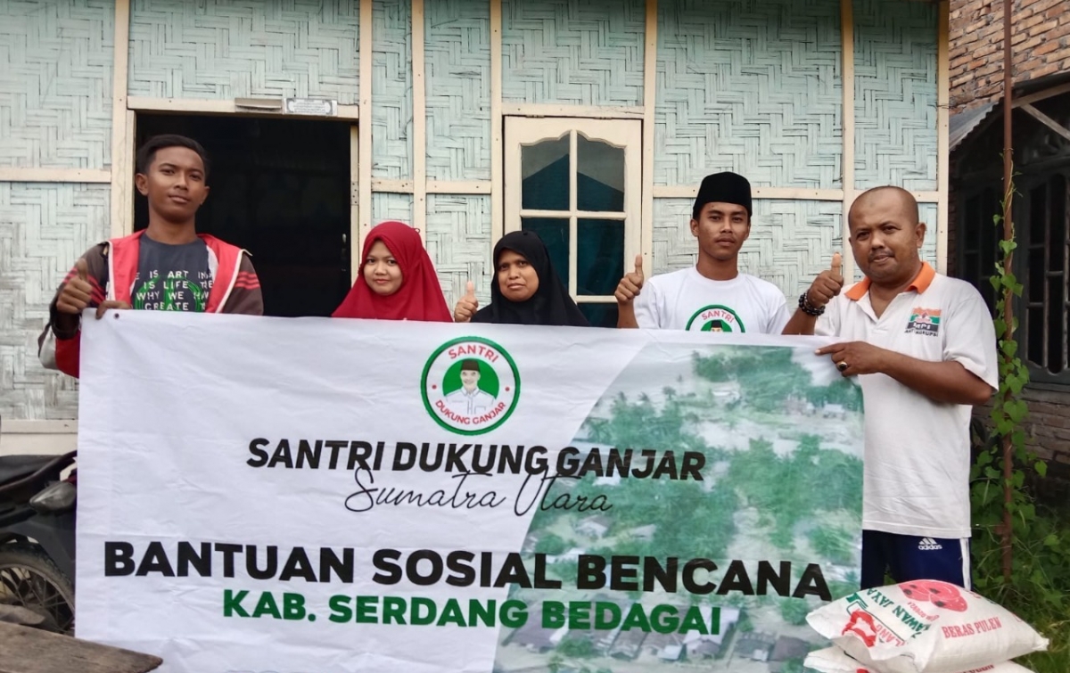 Santri Dukung Ganjar Sumut Bantu Korban Banjir di Sergai