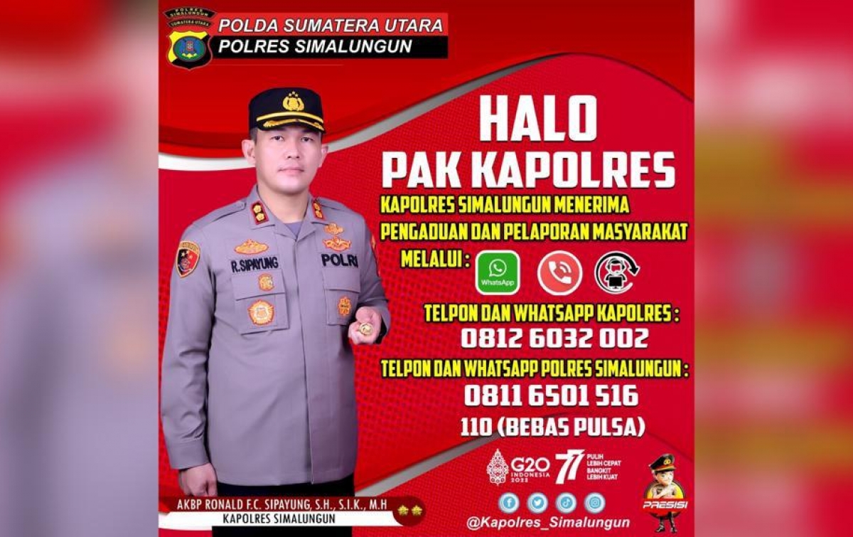 Lewat 'Halo Pak Kapolres' Bisa Lapor Kondisi Darurat dan Adukan Polisi Nakal