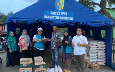 PLN Salurkan Bantuan untuk Korban Banjir di Desa Simpang Gambus