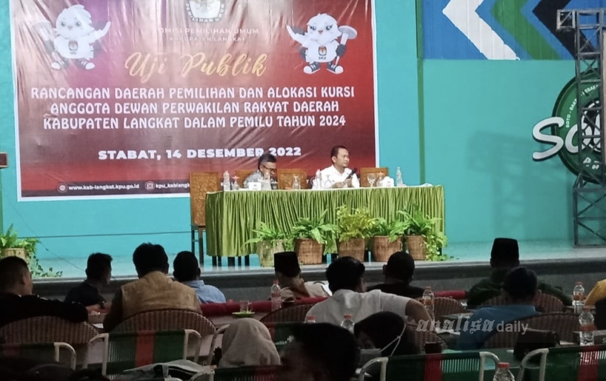 KPU Langkat Uji Publik Rancangan Daerah Pemilihan dan Alokasi Kursi Anggota DPRD