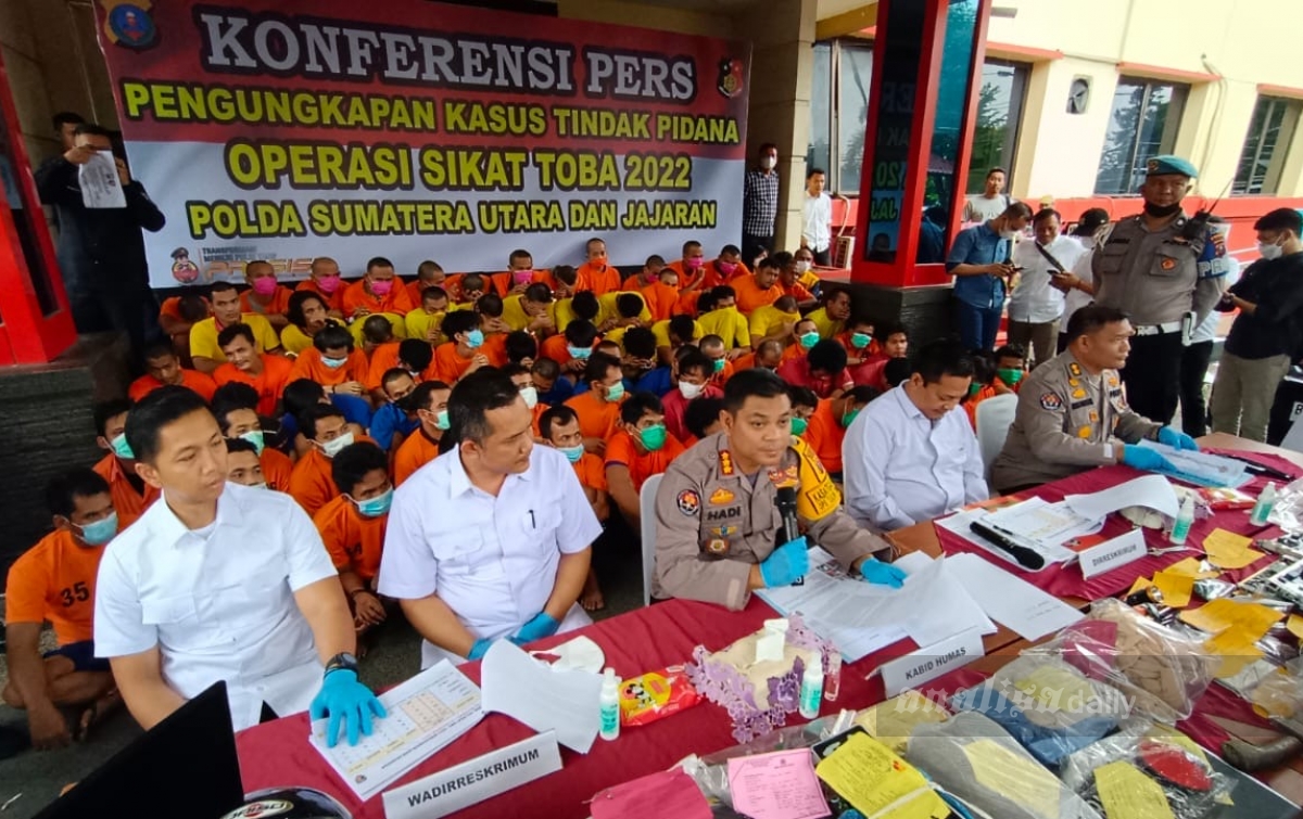 20 Hari Operasi Sikat Toba 2022, Polda Sumut Tangkap 405 Pelaku Kejahatan