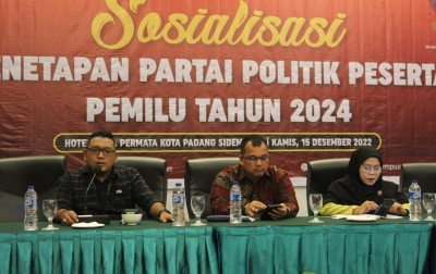 KPU Padangsidempuan Sosialisasi Penetapan Parpol Peserta Pemilu 2024
