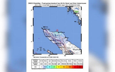 Gempa Magnitudo 4,9 Dirasakan di Lhokseumawe dan Aceh Utara