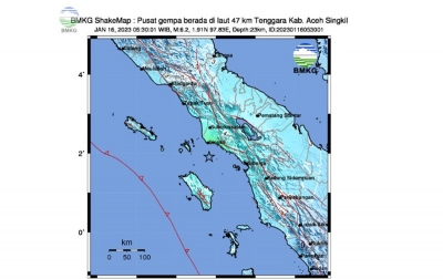 Aceh Singkil Diguncang Gempa M6,2, Tidak Ada Gempa Susulan