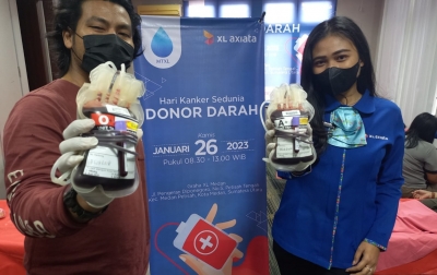 Sambut Hari Kanker Sedunia, XL Axiata-Komunitas Jurnalis Gelar Donor Darah