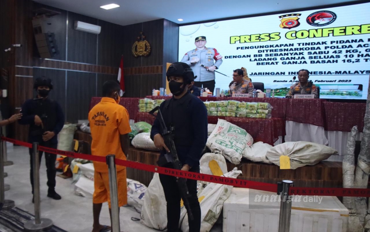 Polda Aceh Gagalkan Penyeludupan 42 Kilogram Sabu