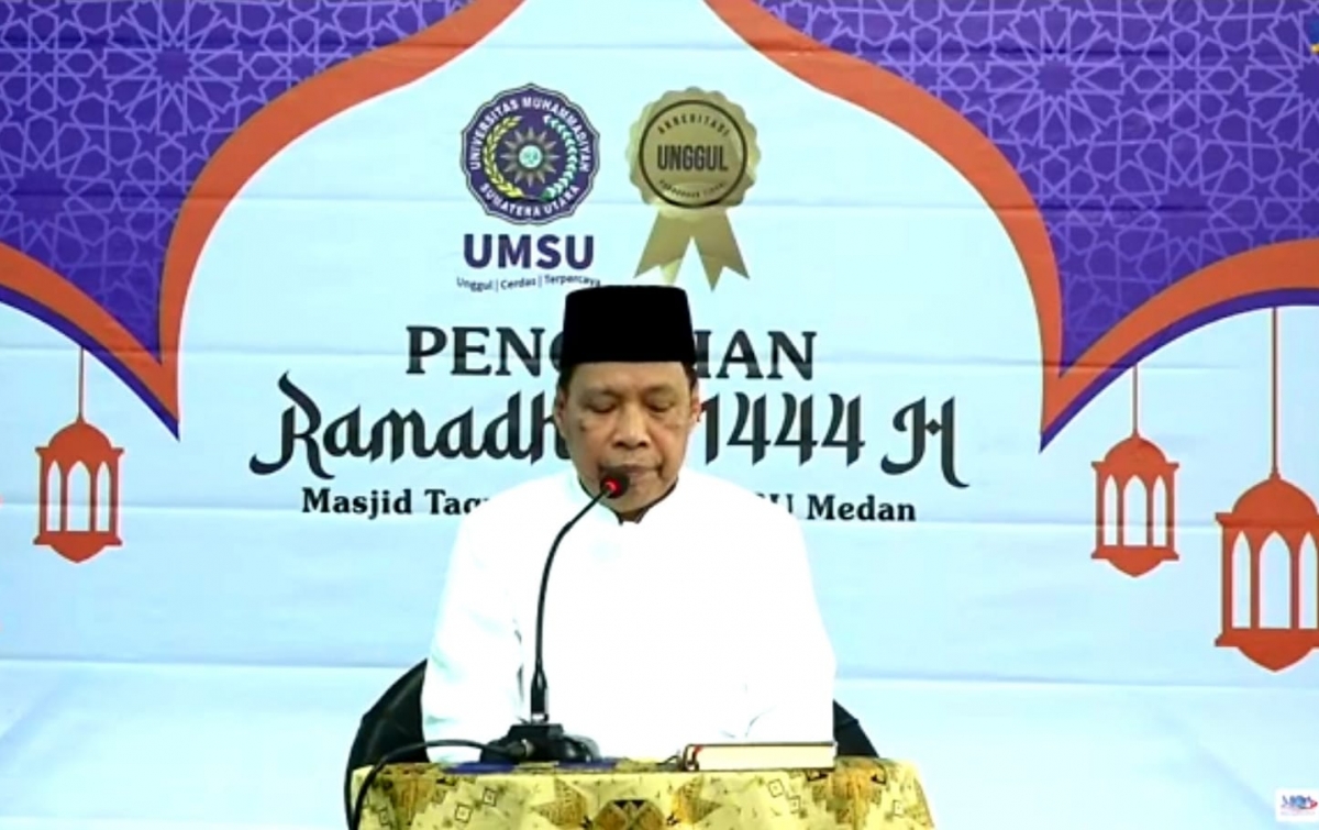 Rektor UMSU Buka Pengajian Rutin  Ramadan 1444 Hijriah