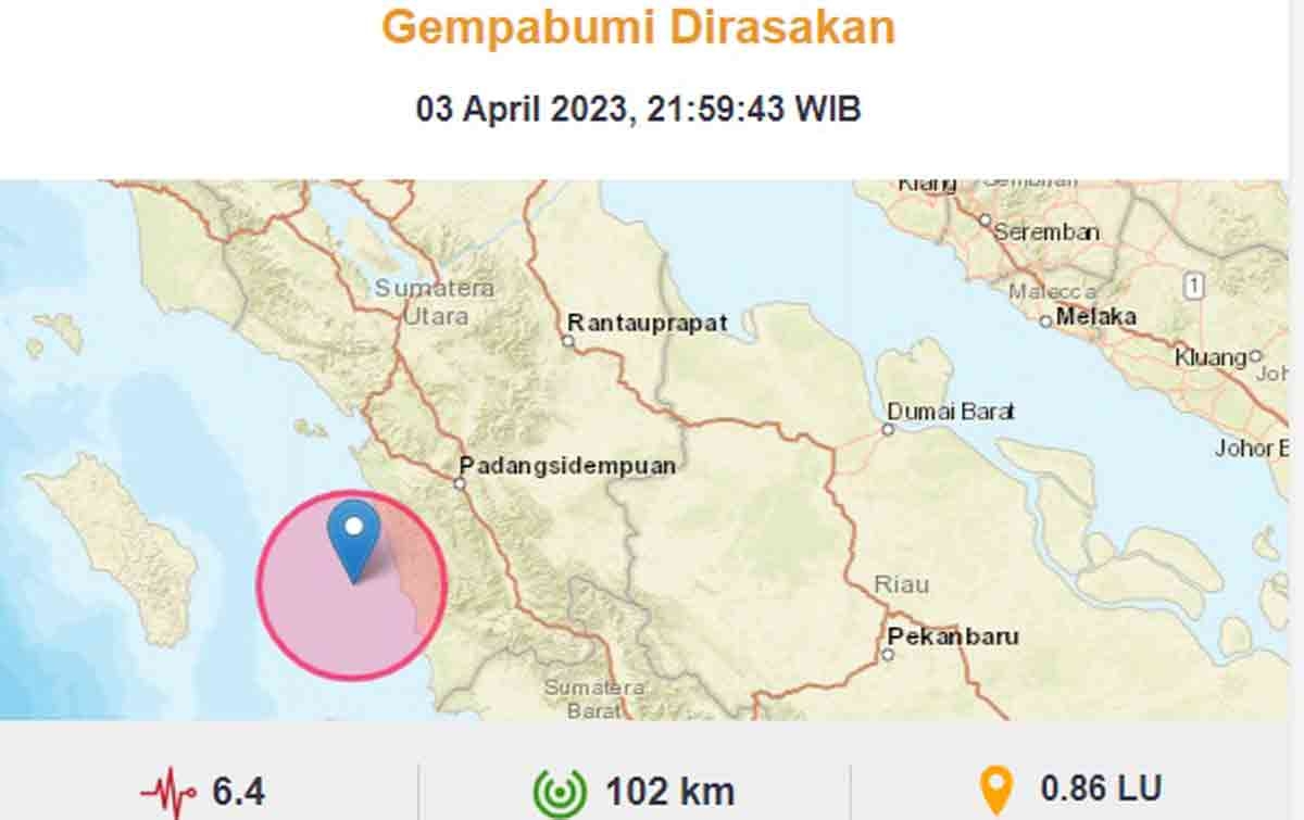 Gempa Padangsidimpuan, Warga Diminta Tetap Waspada