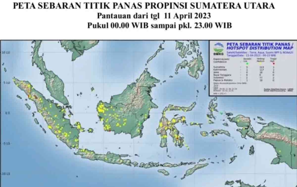 Rabu, BMKG Pantau Empat Titik Panas di Sumatera Utara