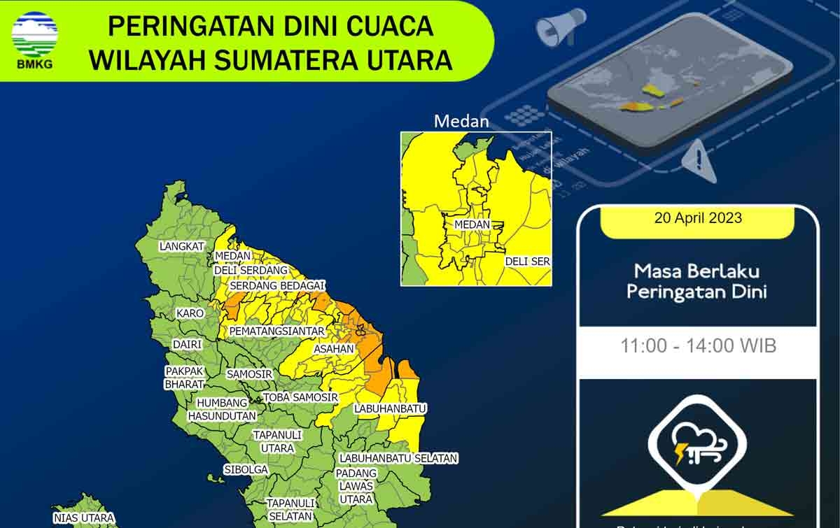 Waspadai Hujan dan Angin Kencang di Sumatera Utara