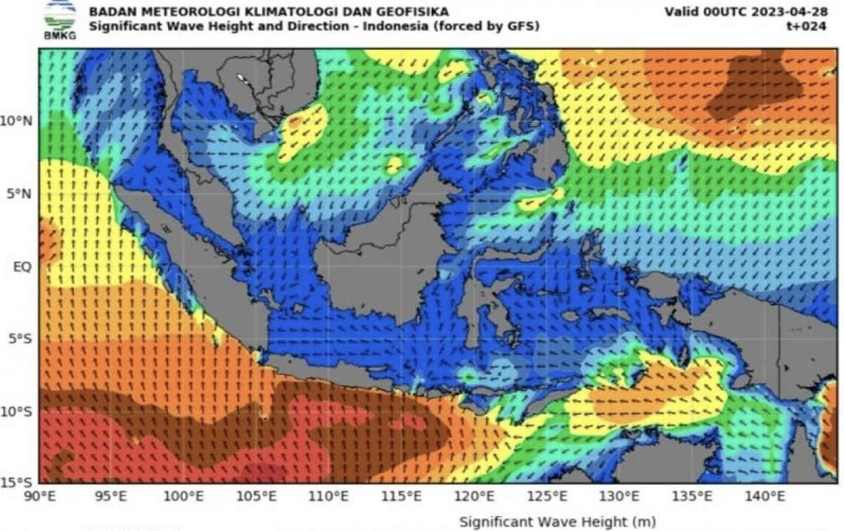 Waspada Potensi Gelombang Tinggi di Beberapa Perairan Indonesia