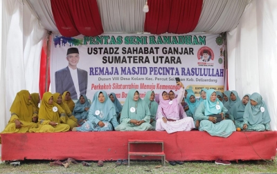 Usbat Ganjar Adakan Pentas Seni Ramadan Bareng Remaja Masjid di Deliserdang
