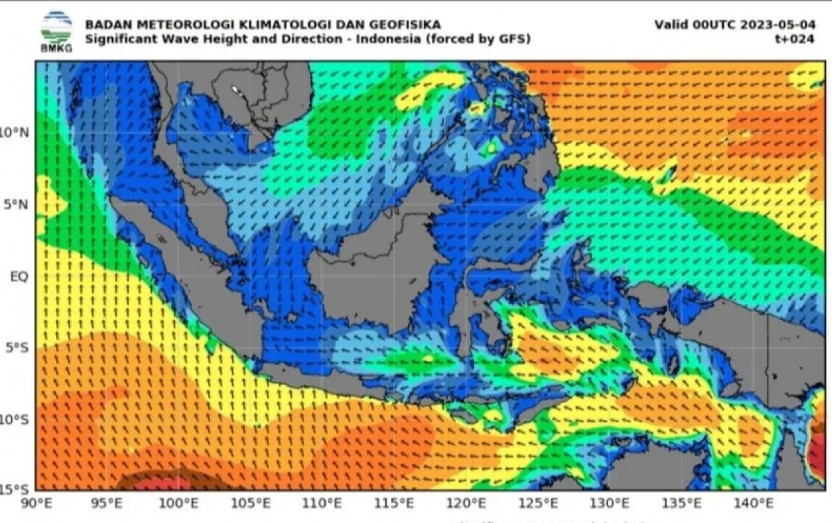 Waspadai Gelombang Tinggi Hingga 4-5 Meter di Perairan Indonesia