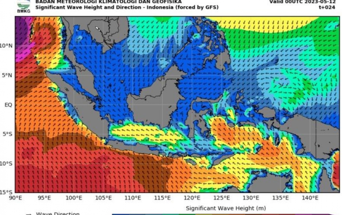 Waspada Gelombang Tinggi di Perairan Indonesia 2 Hari ke Depan
