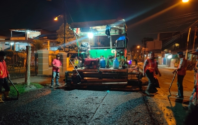 Jalan STM Ujung Diperbaiki, Masyarakat yang Melintas Diimbau Hati-hati