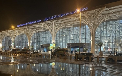 Hujan Guyur Bandara Madinah Sambut Kedatangan Jemaah Haji