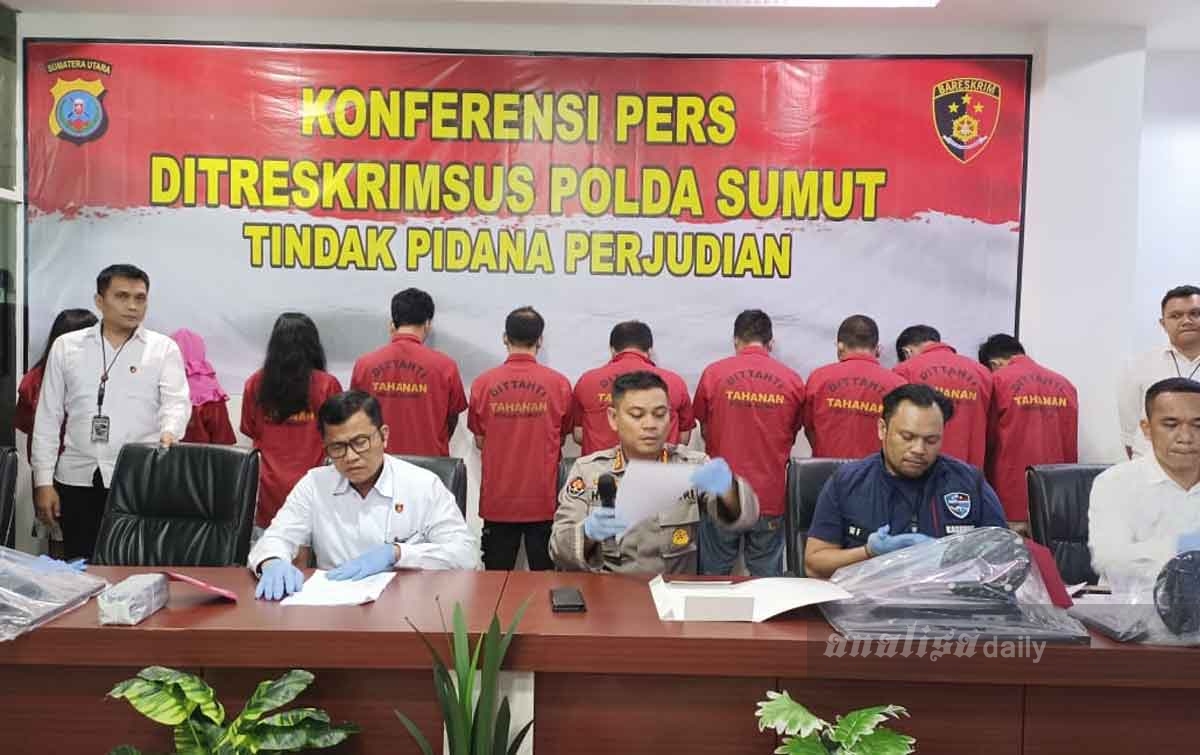 Polisi Ungkap Praktek Judi Online di Medan Johor, 10 Orang Ditangkap