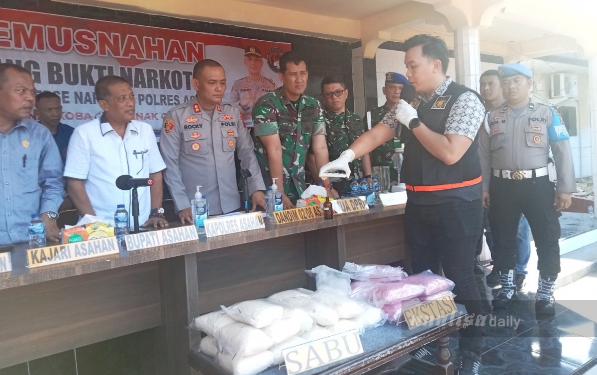 Polres Asahan Musnahkan Narkoba Bernilai Puluhan Miliar