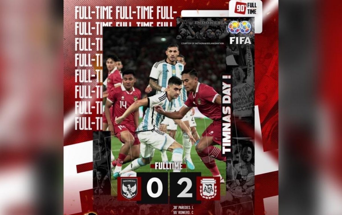 Hasil Indonesia vs Argentina: Meski Tampil Spartan, Tim Garuda Takluk 0-2